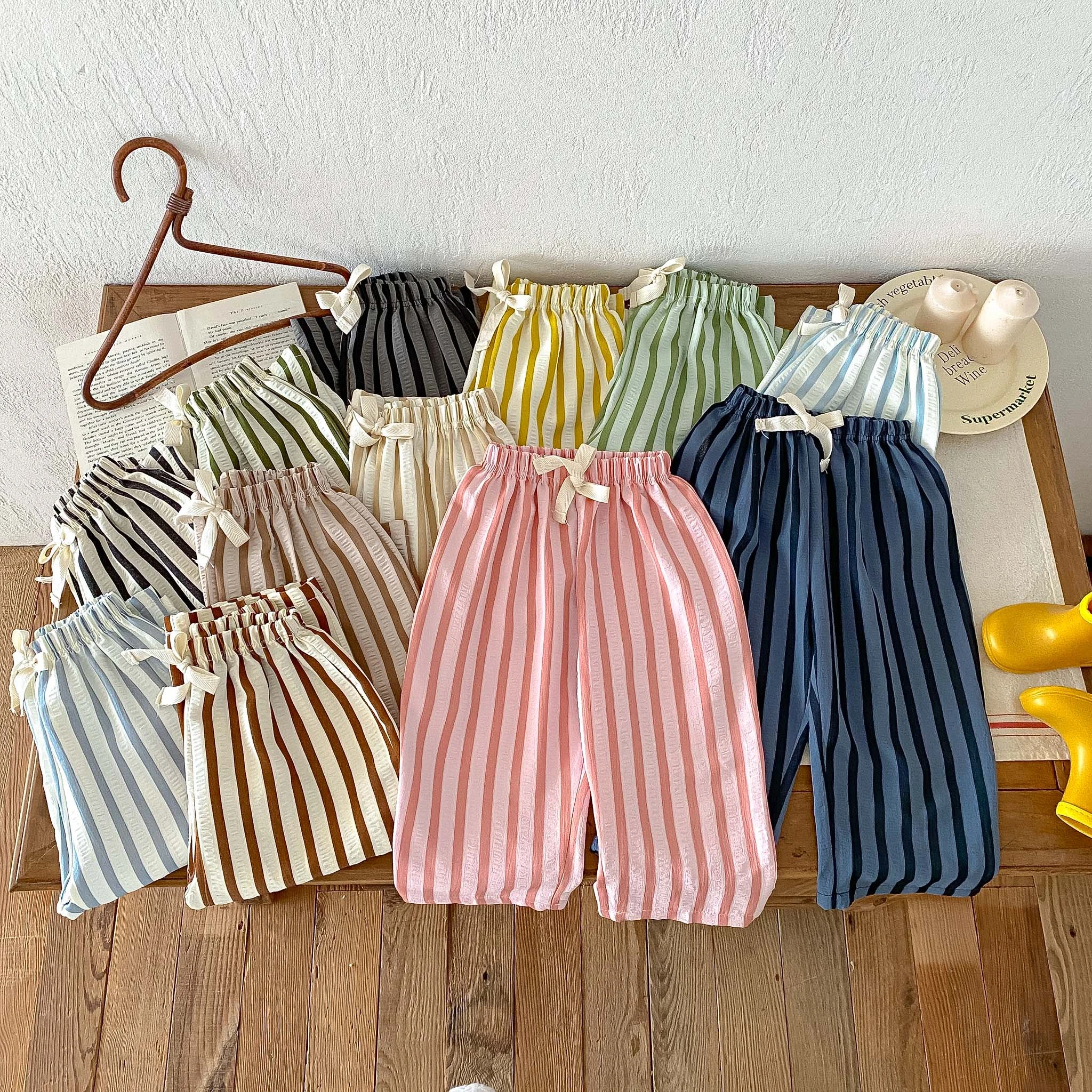 Kinder-Sommerkleidung Neuer Stil Gestreifte Haremshose Modische Vielseitige Freizeithose Koreanische Kinderkleidung Lange Hose