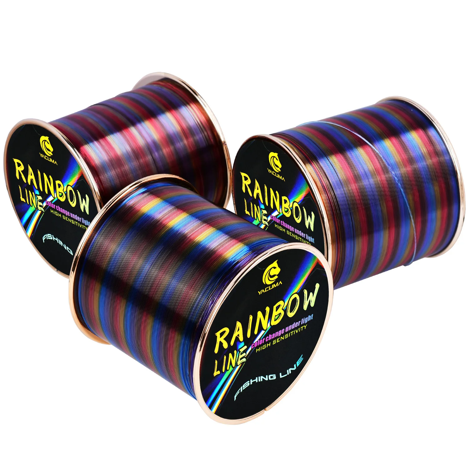 YACUMA 333/552YDS Premium Regenbogen-Nylon-Monofilament-Angelschnur 5,7LB-36,3LB Stärke Ultra-Sensitiv Geeignet für Alle Angler – Detail 9