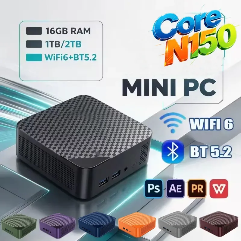2026 New Mini PC Intel Core N150 Compact Mini Laptop 16GB RAM 13 Colors HD WiFi6 BT5.2 Multifunctional Daily Notebook Gaming PC