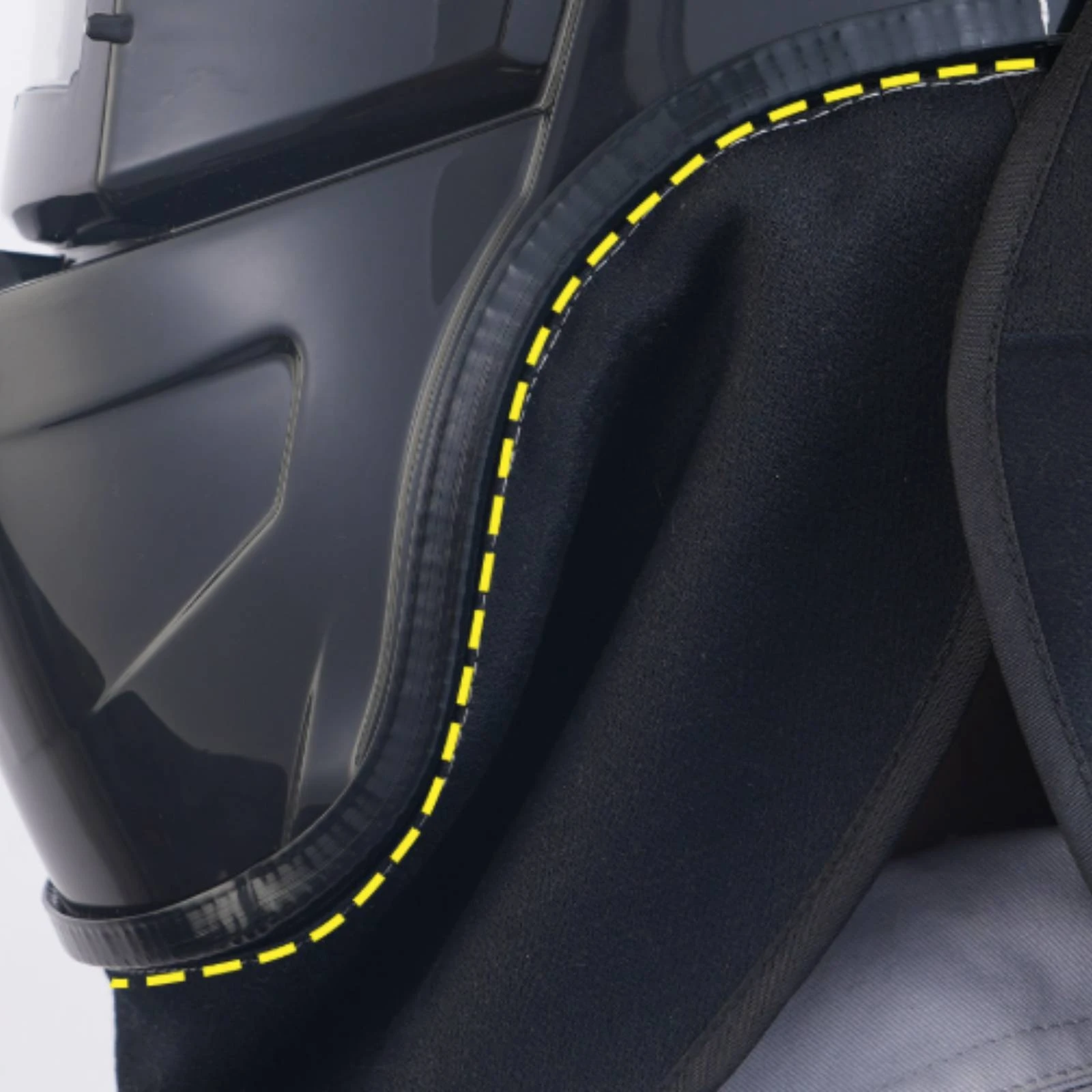 Metal-Joining Helmet Neck Cover Curved Metal-Joining Helmet Bib Front Neck Guard Black Trim Safety Gear Material for Welders