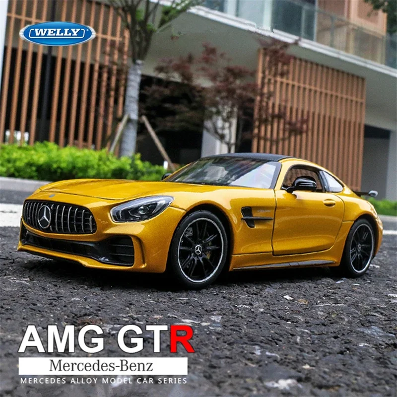 Welly 1:36 Mercedes-Benz AMG GT R Alloy Sports Car Model Diecast Metal Toy Vehicle Car Model Simulation Collection Children Gift