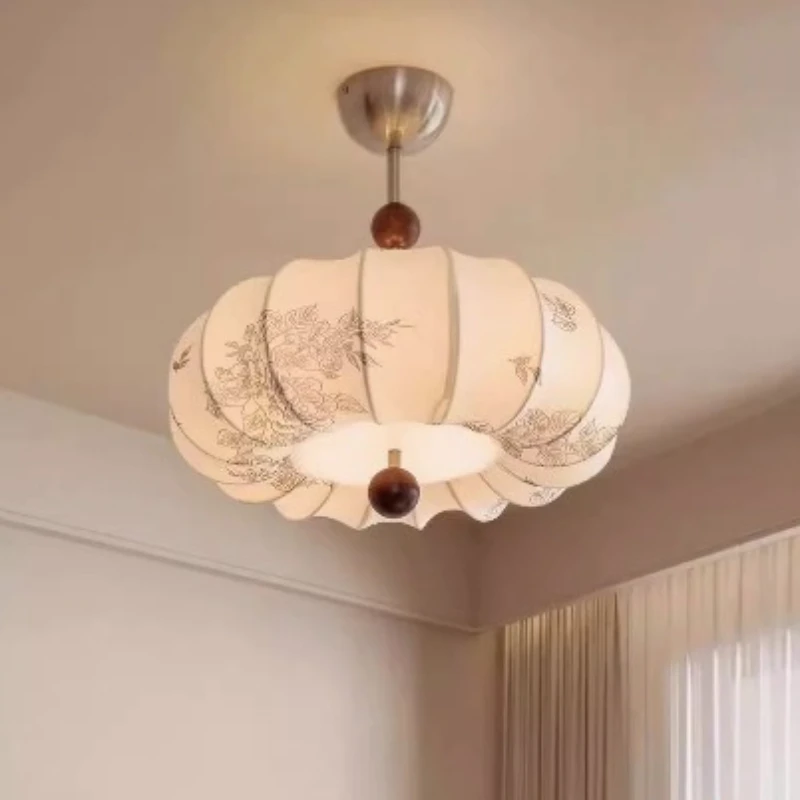 

Retro Nanyang style bedroom light ceiling light new medieval creative pumpkin plastic arts book room master bedroom