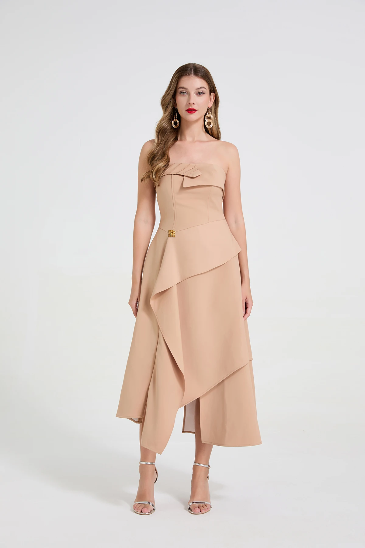 Verão outono high-end design sentido elegante vestido feminino assimétrico irregular em camadas bainha sexy vestido de noite francês chique