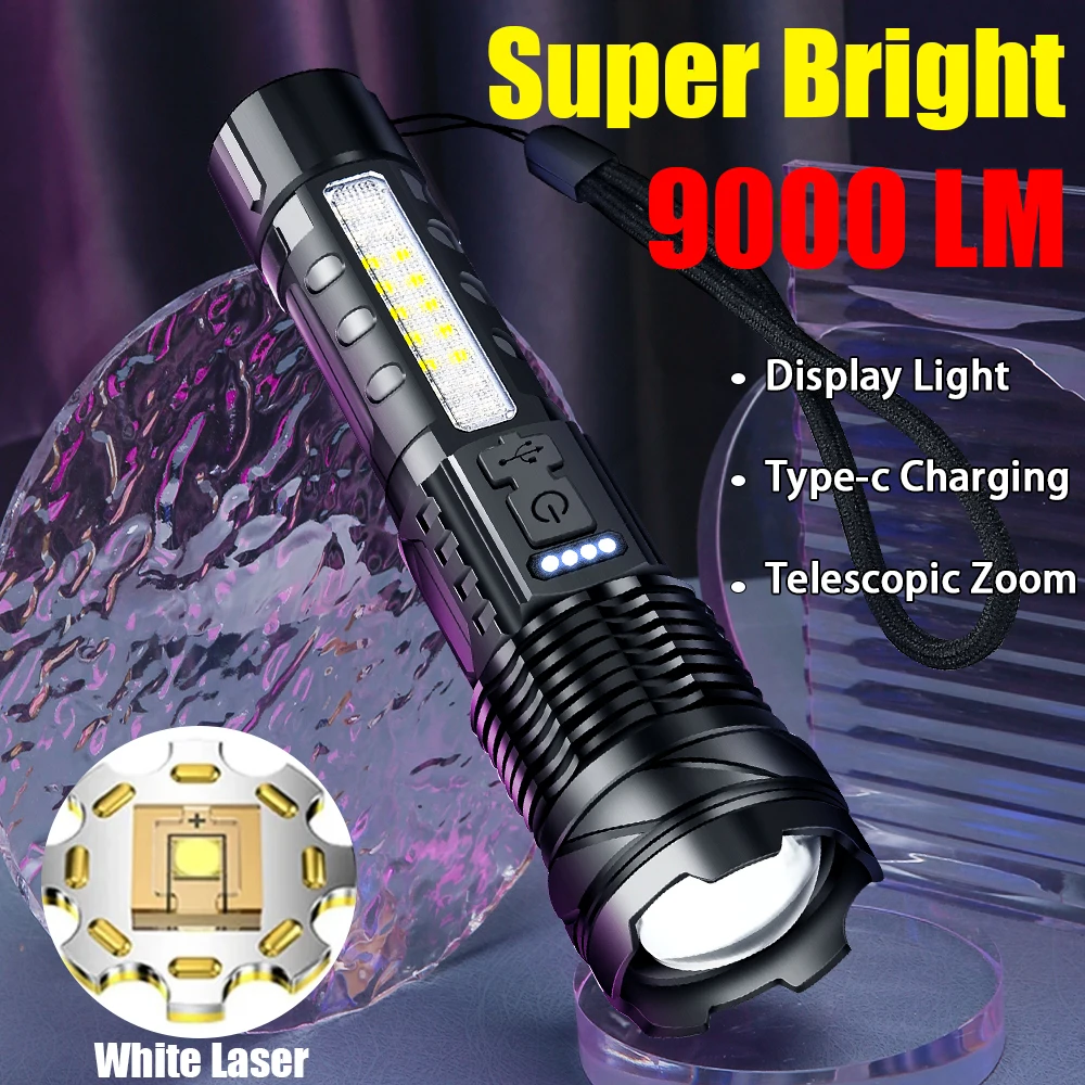 Super Bright P70/G50 Led Flashlight USB Rechargeable Tactical Emergency Spotlights Outdoor Telescopic Zoom Camping Fishing Torch