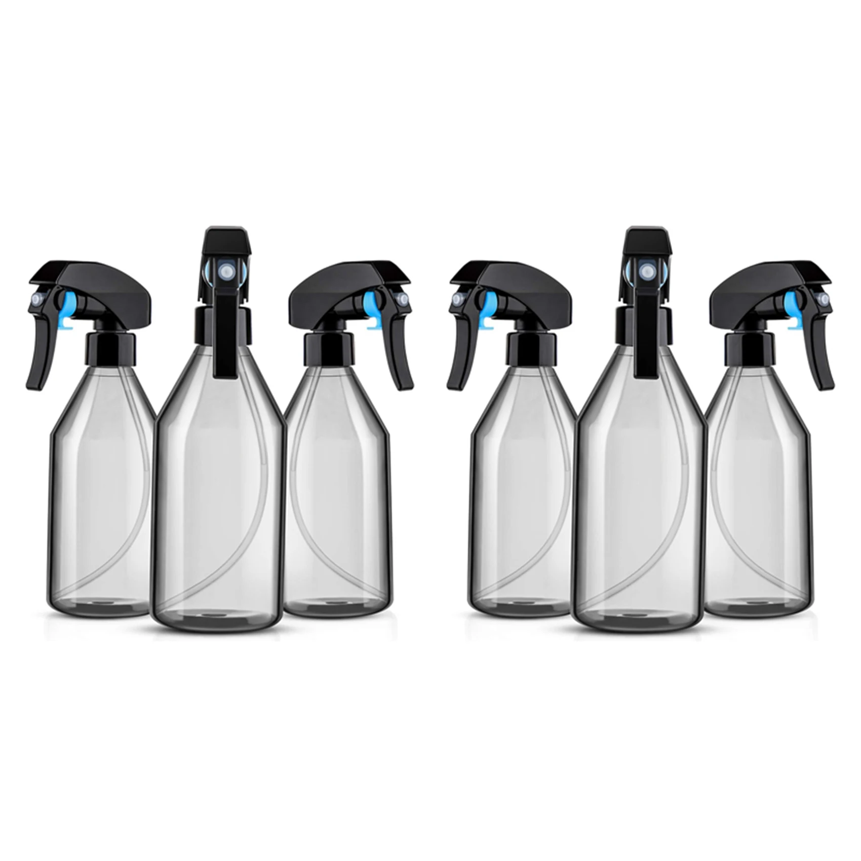 

AB46-Plastic Spray Bottles For Cleaning Solutions,10OZ Reusable Empty Container With Durable Black Trigger Sprayer, 6Pack