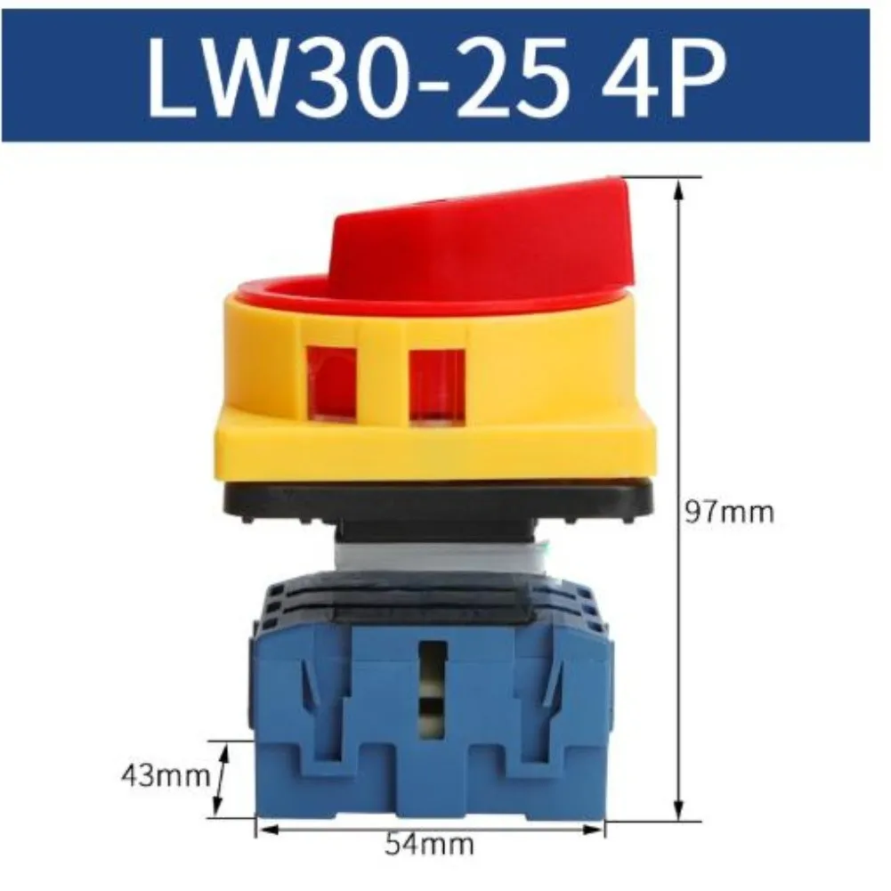 LW30 3P Rotary Changeover Switch 25-100A 380V Load Break Disconnect With Flexible Handle For Industrial Power Supply Electrical