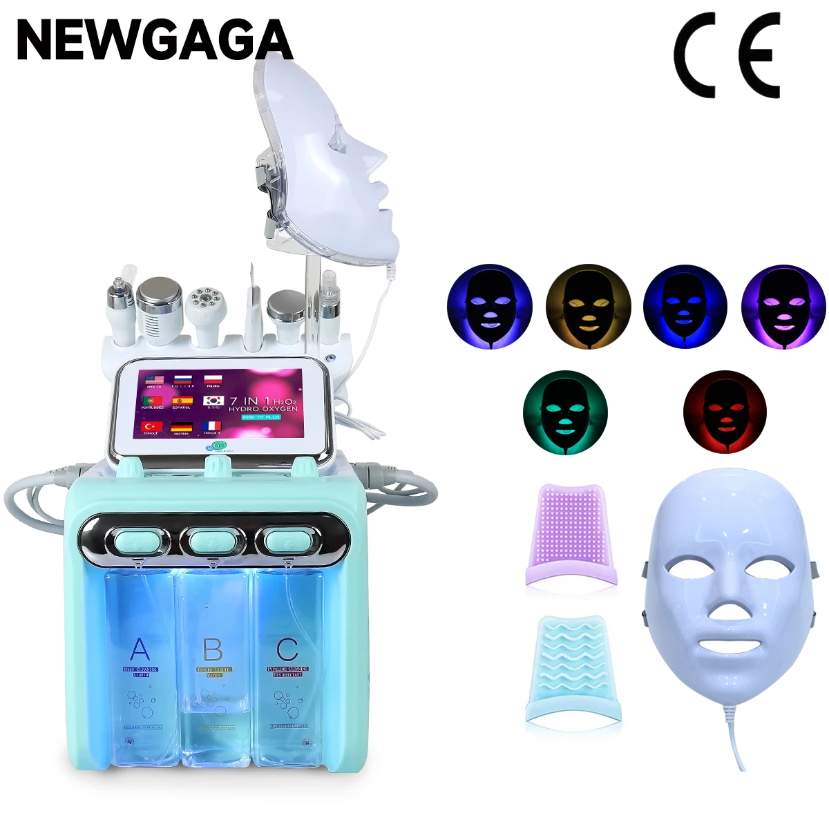 New 7 in 1 Portable Hydro Dermabrasion Skin Care Beauty Machine Water Oxygen Jet Diamond Peeling Microdermabrasion Facial Device