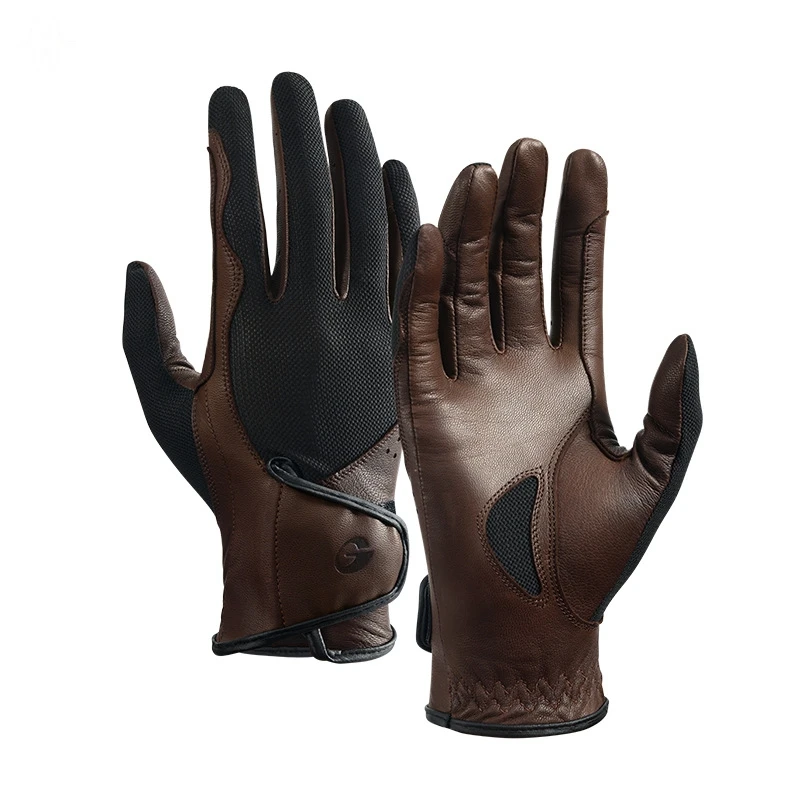 

Premium Goat Skin Equestrian Gloves, Breathable Anti-Slip Horse Riding Gloves, with Reinforced Palm, for Men & Women