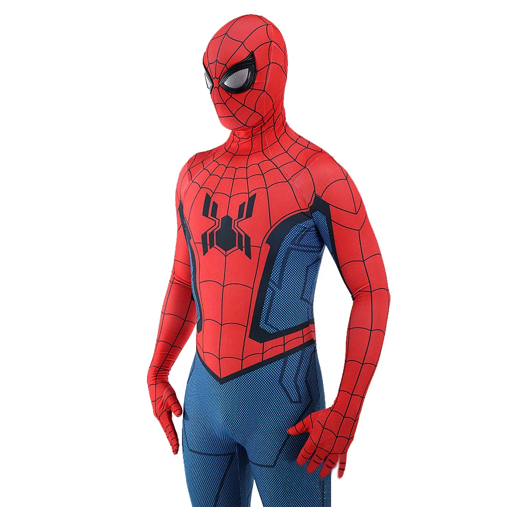 Home Coming Spiderman Cosplay Spider Spandex Bodysuit Superhero Halloween Costume Home Comeing Spidey Zentai Costume Adult