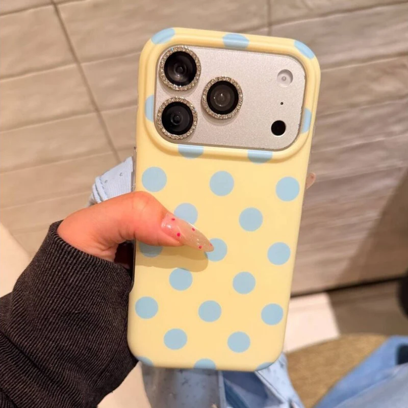 Modische, bunte, runde Punkte, mattes IMD-TPU-Design, Schutzhülle für iPhone 15, 16, 17, 18 Pro Max. – Detail 3