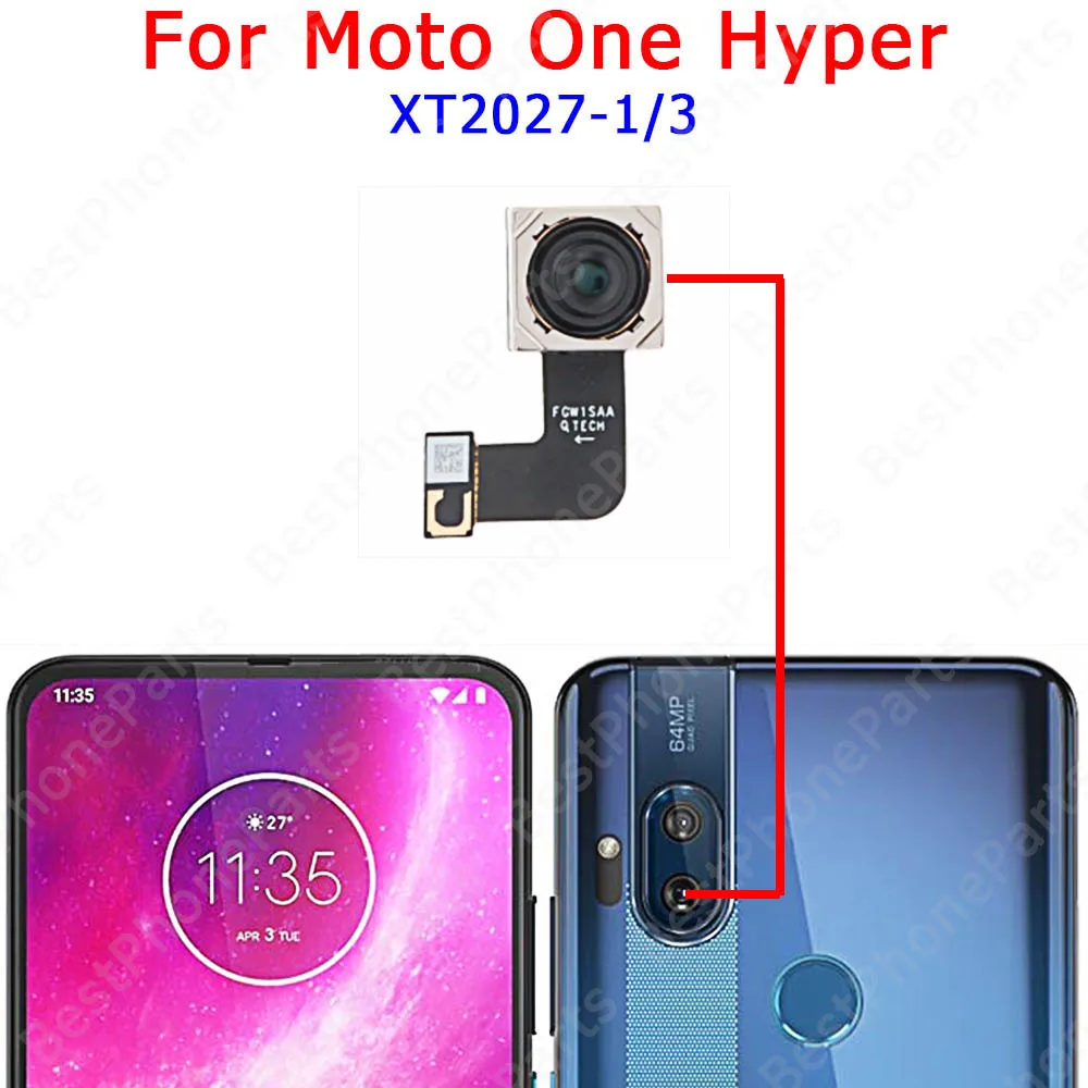 Rear Big Selfie Backside Back View Front Camera Module For Motorola Moto One Action Fusion Hyper Vision Replacement