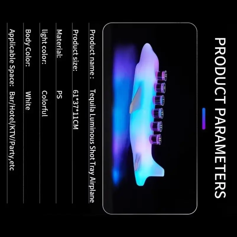 Led Shot Glass Airplane Tray LED Wine Tequila Whisky Stand Display LED Glorifier Cup Holder For NightClub Bar