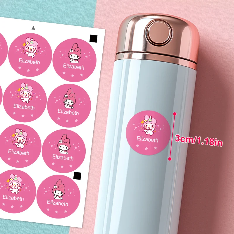 ملصقات مخصصة لطيفة بلدي ميلودي اسم حزمة شخصية لزجاجات المياه كوب الكمبيوتر المحمول الهاتف الغيتار سيارة الدراجة ، هدية للأطفال/المراهقين