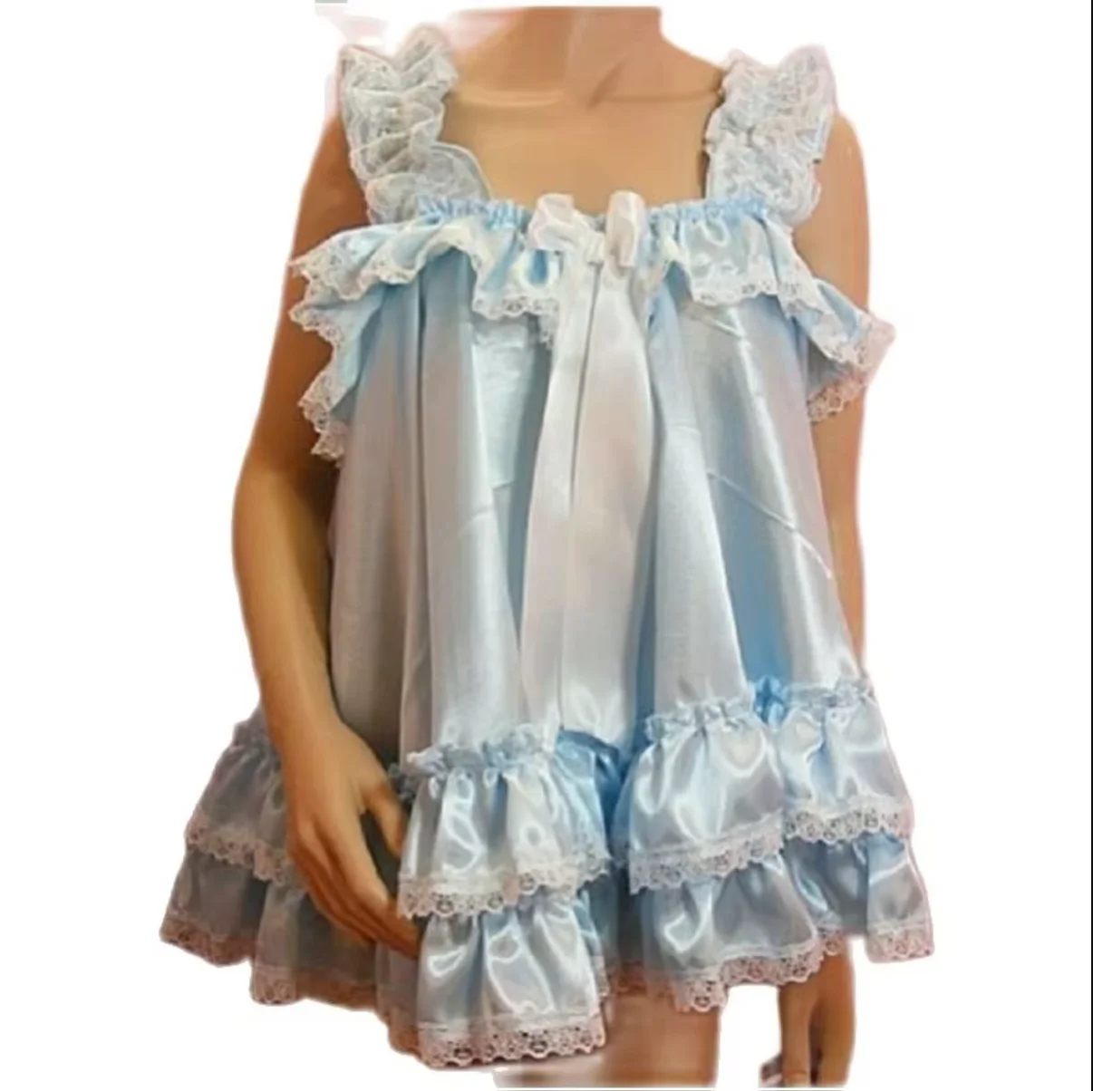 

Hot Selling Sissy Volwassen Baby Jurk Satijn Pop Dereliction Van Duty Pyjama Kleding Neutrale Lolita Kleding Maatwerk