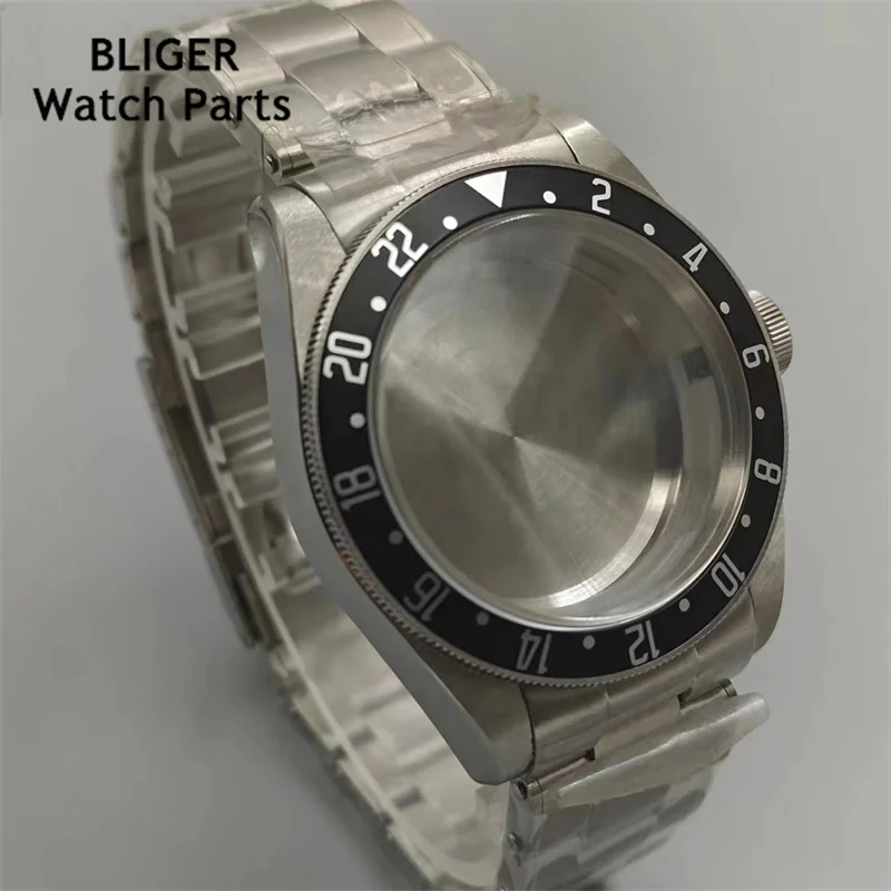 

BLIGER 41mm silver stainless steel watch case domed sapphire glass fit NH35 NH36 NH34 ETA2824 PT5000 Seagull ST2130 movement