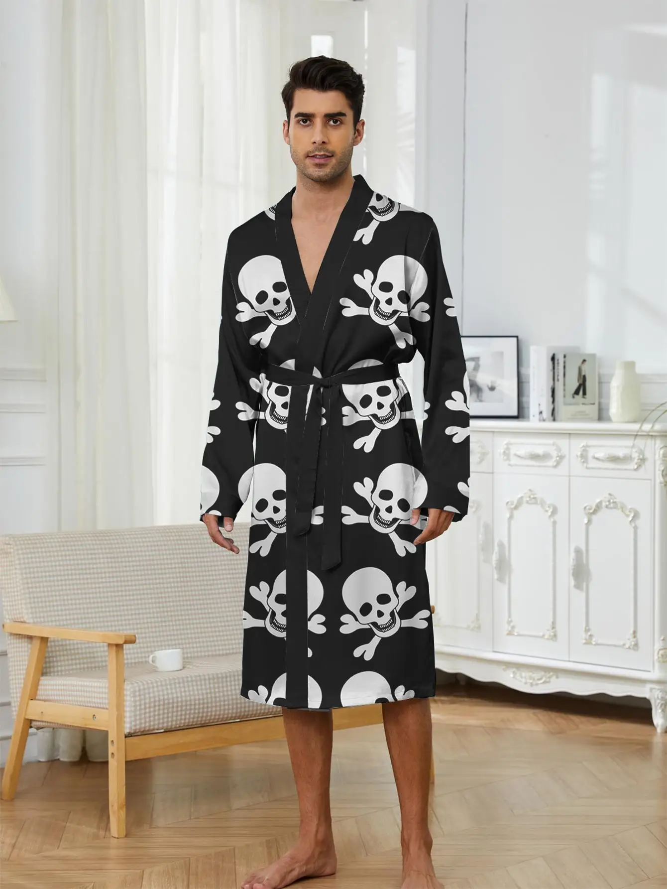 

1pcs Men's Robes 2026 Spring/Summer Breathable sleepwear Graphic Funny pajamas Sleepwear 3D Printed dressing gown Sleepwear