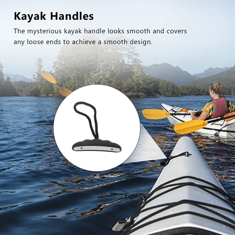 2Pcs Kayak Handles Strong T-Handle Design Ultra Heavy Duty Bungee Kayak Replacement Installation Kit