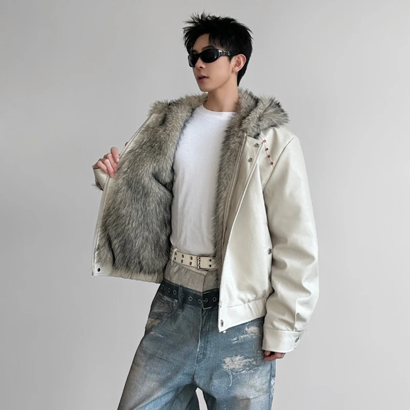 LUZHEN 2025 Winter Original Reversible Design Faux Fur Liner Hooded Parka Jacket Men's Handsome High Quality Padded Coat JY5671