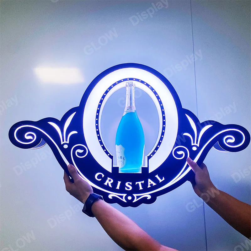 High-End Bespoke LED Bottle Display RackFactory Price Nightclub Bottle Glorifier LED Bottle Presenter For VIP Customers Service