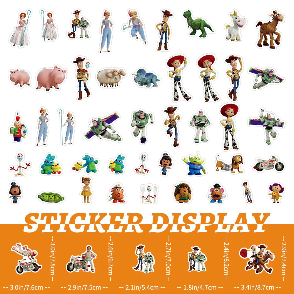 10/30/50pcs Cute Cartoon Toy Story Stickers Disney Anime Decals DIY Suitcase Phone Case Phone Cool Vinyl Sticker Fun for Kid Toy