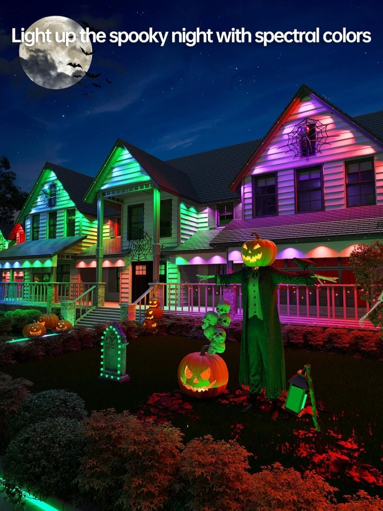 Permanent Outdoor Lights, Smart RGB LED Lights for House IP67 Waterproof for Christmas Holiday Party Halloween Decorations
