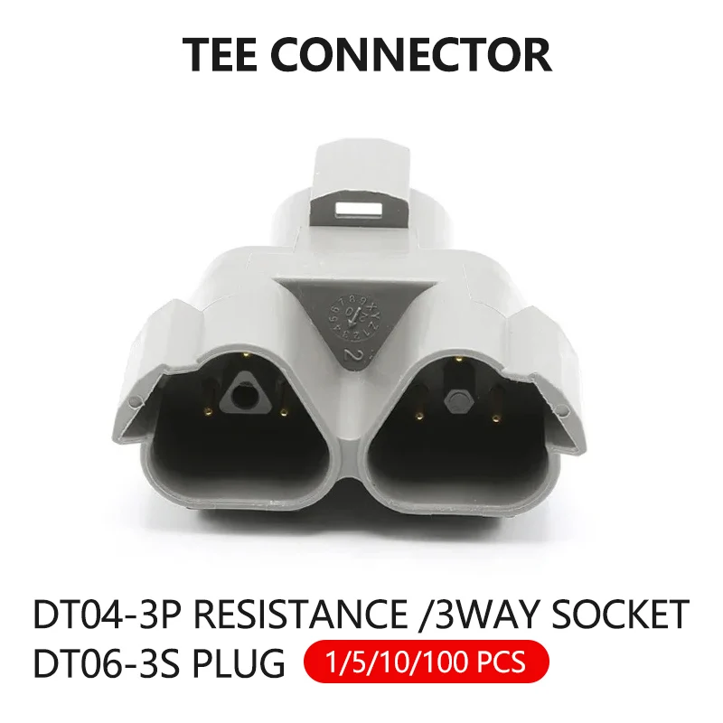 

1/5/10/100 Pcs Deutsch type three-way Automotive Housing Wiring Cable Connector for car butt plug DT04-3P-P007 DT06-3S-P006