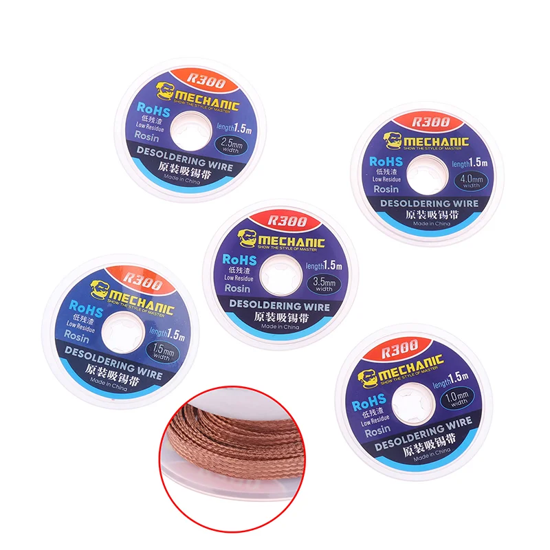 1 조각 디 솔더링 브레이드 PCB 용접 재 작업 도구 MECHANIC 디 솔더링 와이어 솔더 심지 주석 제거제 1.5 미터 길이
