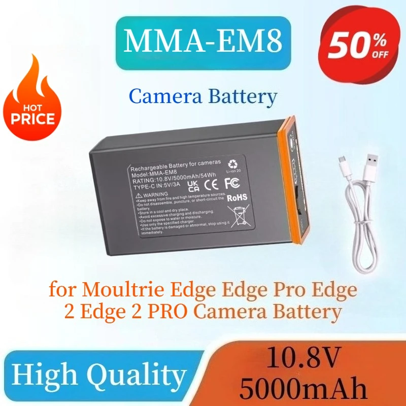 

High Quality 10.8V 5000mAh 54Wh Rechargeable Batteries MMA-EM8 For Moultrie Edge Pro Edge 2 Edge 2 PRO Camera Battery