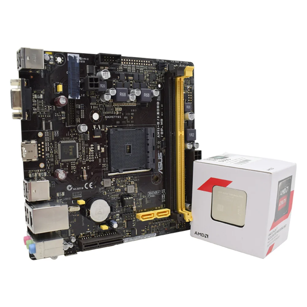 Imagem -04 - Kit Motherboard Am1i-b K30bd Dp_mb Amd x4 5350 Cpu Kit Motherboards Sataiii Ddr3 Mini Itx Asus-am1