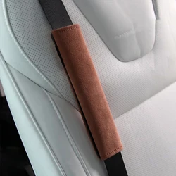 1PC  Car Safety Seat Belt Strap Shoulder Pad Suede Leather Car Seat Belt Cover Pad for Adults and Children Car Seat Belt Cover