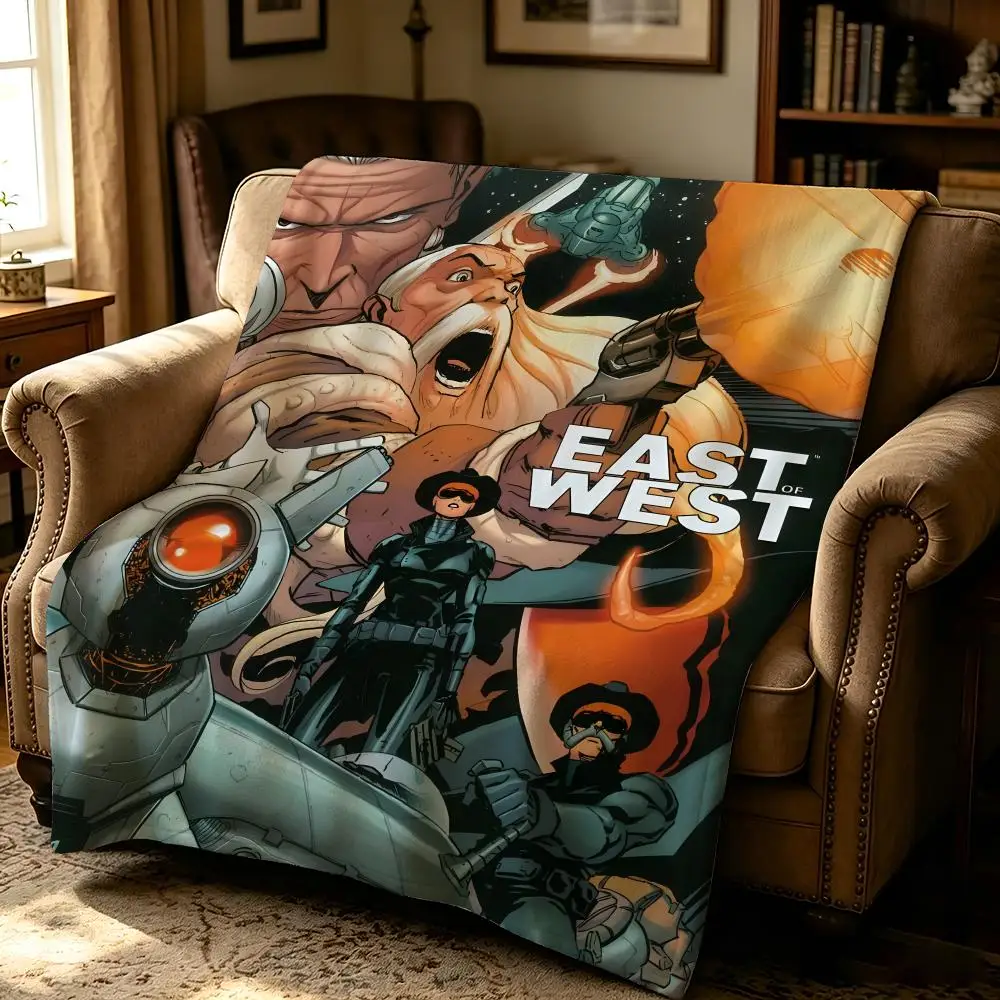 comic E-East Of West-t Throw Thick Comfort Flannel Quilt, Multi-scene Use Indoor Outdoor Daily Nap