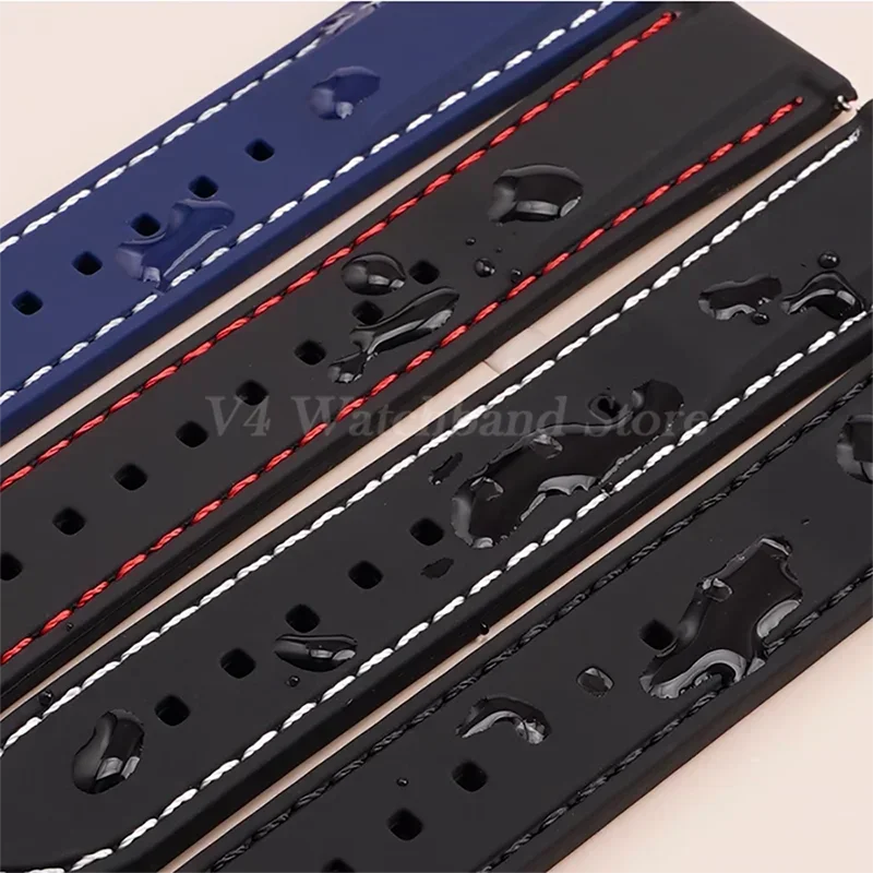 حزام الساعات 18 مللي متر 20 مللي متر 22 مللي متر 24 مللي متر الإفراج السريع سوار سيليكون الرجال الرياضة مطاط مقاوم للمياه حزام ساعة اليد مع مشبك فراشة