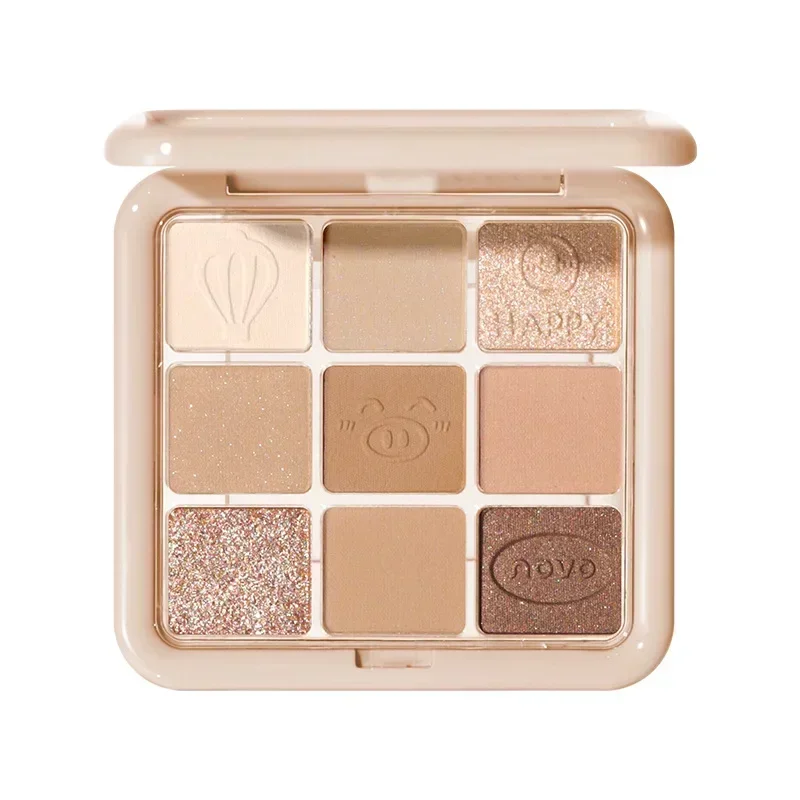 Profesjonalna paleta cieni do powiek 9 kolorów Matowy brokat Długotrwała wodoodporna paleta do makijażu oczu Miękkie zestawy do makijażu Oryginalne koreańskie