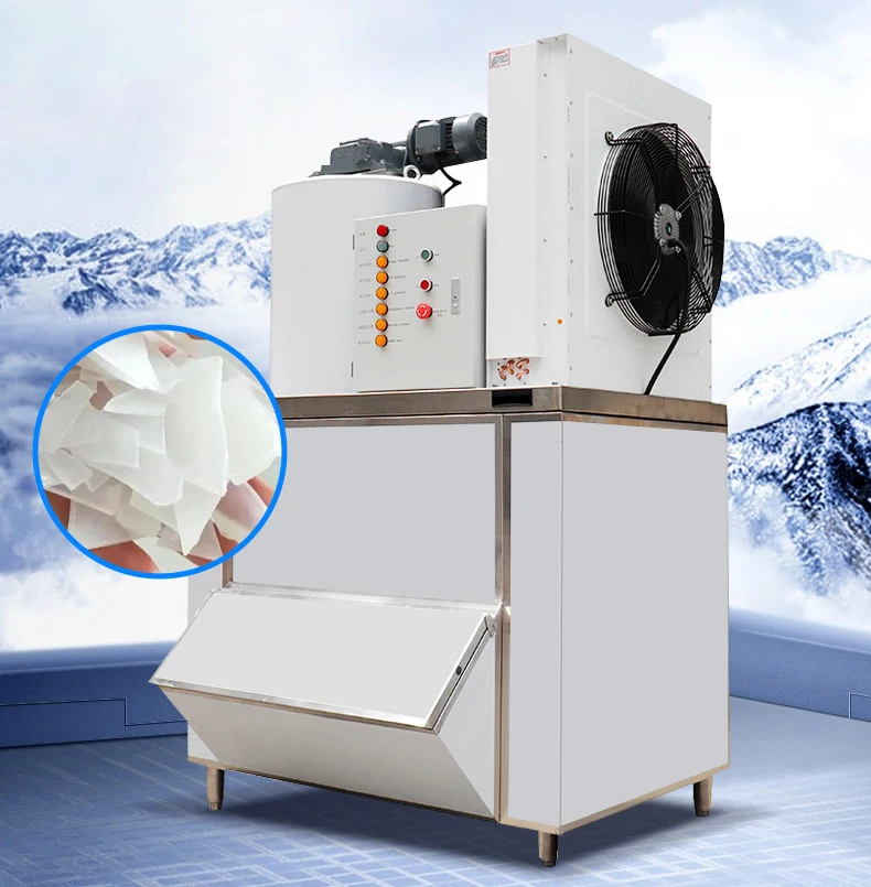 Macchina per la produzione di ghiaccio industriale commerciale a secco di grande capacità commerciale Macchina per il ghiaccio commerciale a blocchi piccoli Macchina per la produzione di fiocchi di ghiaccio