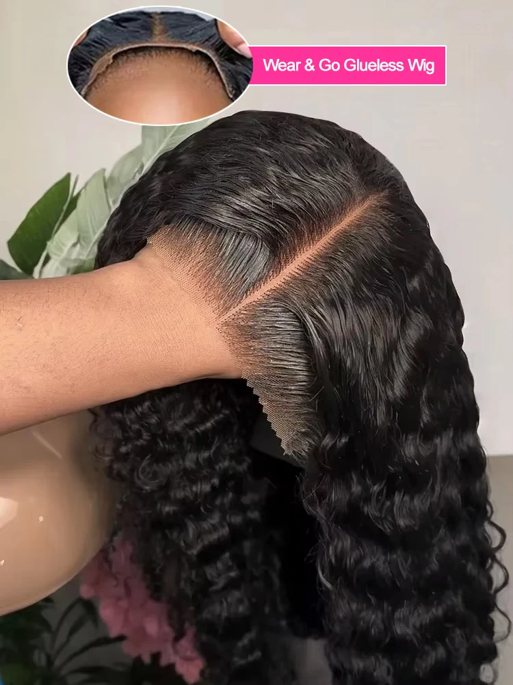 300% الكثافة 40 46 بوصة موجة عميقة شعر مستعار أمامي 13x4 13x6 HD مجعد الدانتيل أمامي باروكة من شعر طبيعي بيرو 7x5 ارتداء الذهاب شعر مستعار غلويليس