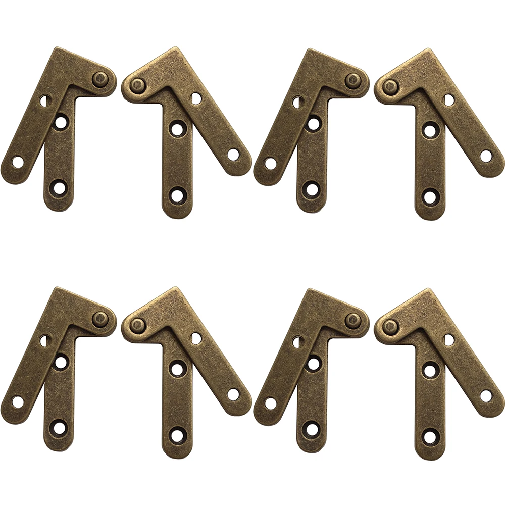 Retro 4Pairs Solid Brass Antique Door Pivot Hinges 360° Rotary Invisible Hidden Inset Cabinet Door Hinges Install Up and Down