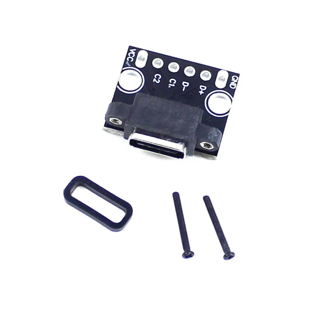 Type-C Female USB3.1 Test PCB Board With Screws Waterproof Adapter Type C 12P Connector Socket For Data Line Wire Cable Transfer