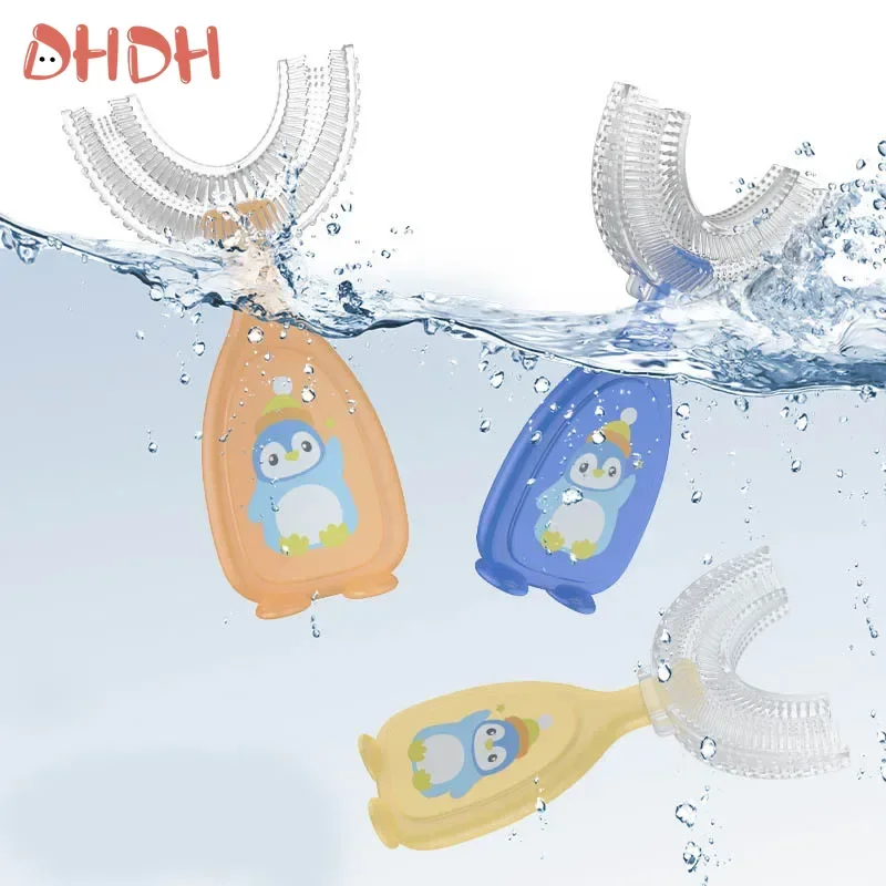 แปรงสีฟันสําหรับเด็กรูปตัว U แปรงสีฟันเด็กยางกัดเด็กซิลิโคนอ่อนนุ่มแปรงเด็กฟันทําความสะอาดช่องปาก