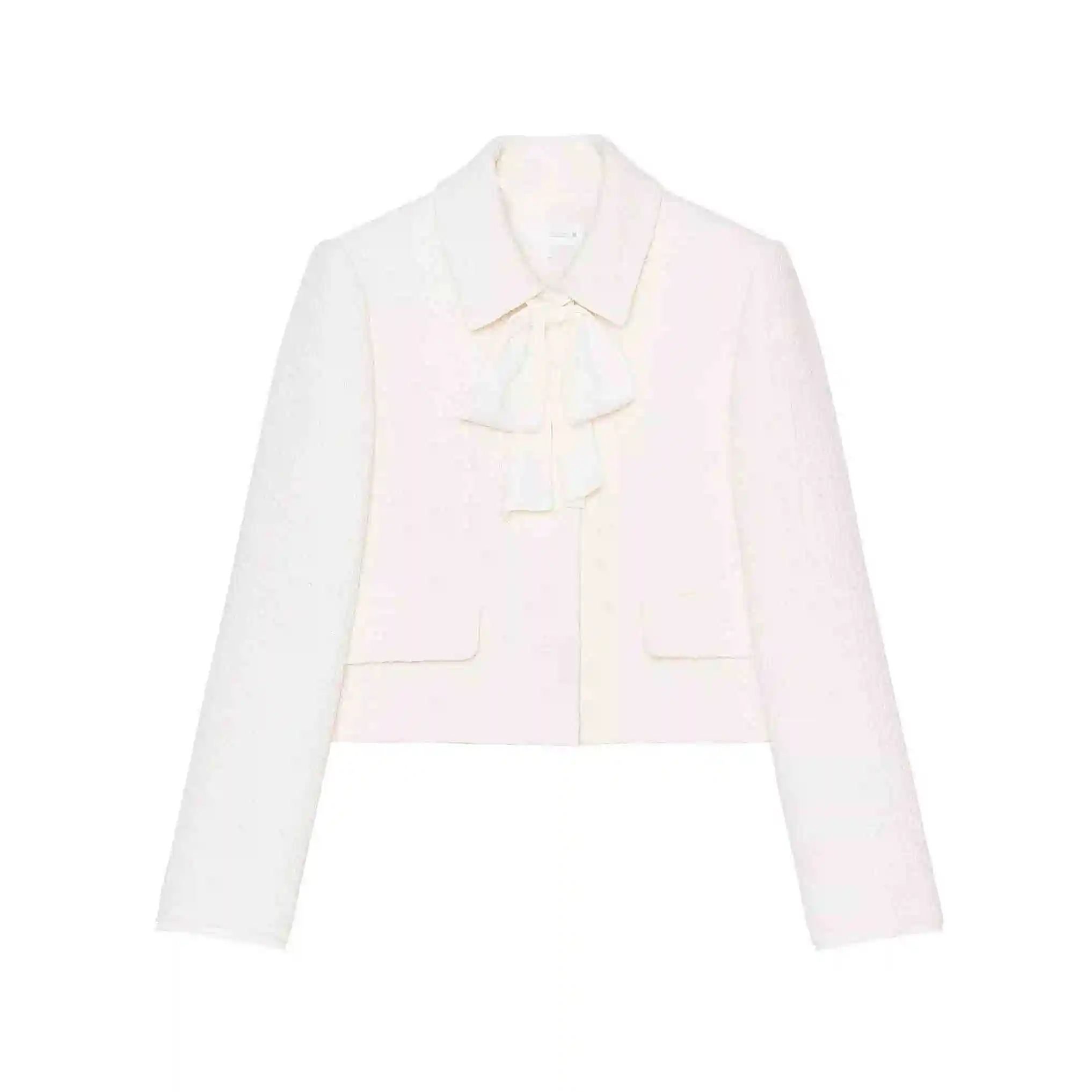 

New 2025 Women's Texture Knot Decorated Casual Suit Jaet Commute Sle Slim Fit Long Sve V-Ne ort Coat