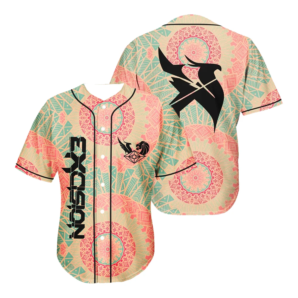 

Excision Illenium Merch Lions Slander Rave Baseball Jersey V-Neck Short Sleeve Button-Down Shirts Women Men Streetwear Tops