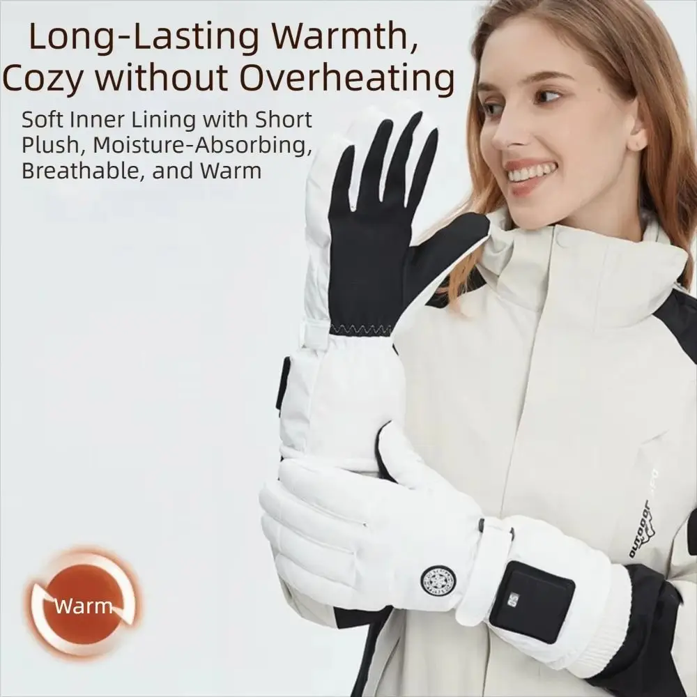 Windproof Electric Heated Gloves Thickening And Velvet Cold-Proof Smart Heated Gloves Touch Screen Waterproof