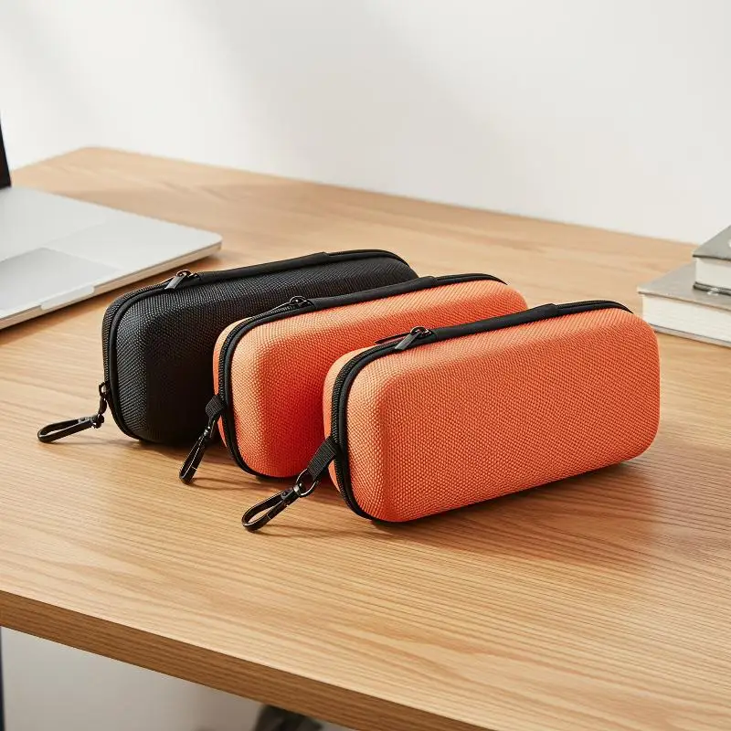 Hard Shell Double Compartment Protective Eyeglasses Case Shockproof Anti-collision Glasses Box for Daily Carry Travel Commute