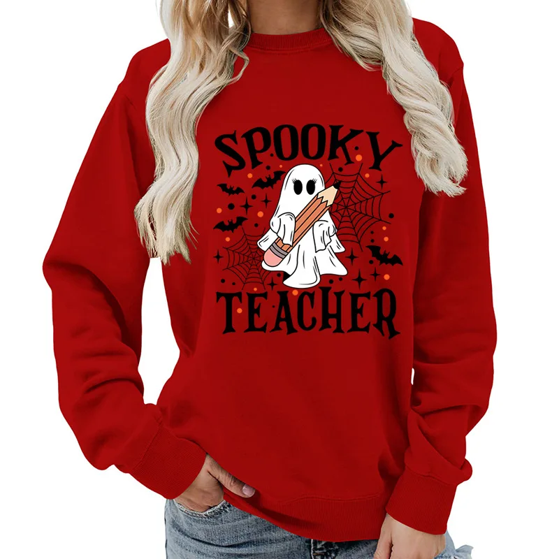 Spooky The R-print col rond femme haut à capuche est décontracté et ample pour l'automne et l'hiver sweats Streetwear femmes