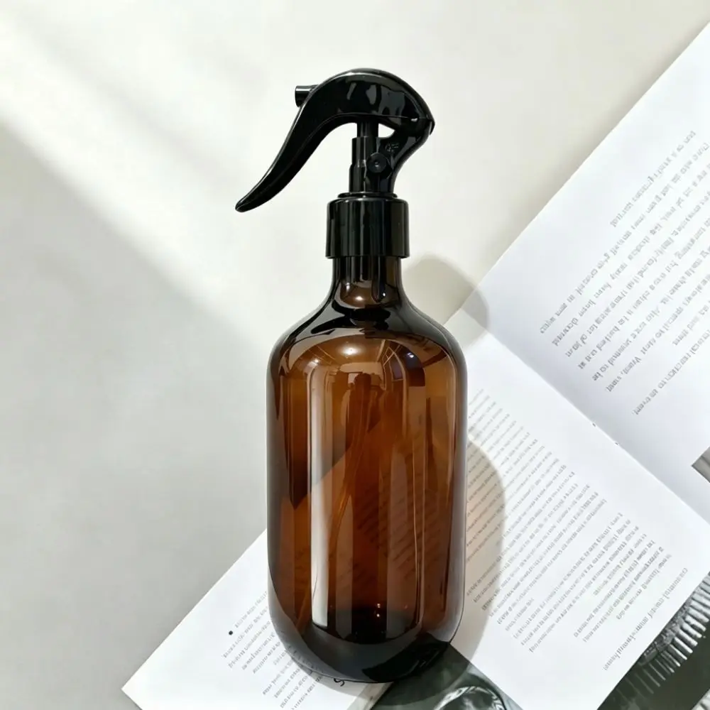 500ml Brown Boston PET Spray Bottle Portable Fine Mist Pump Refillable Toner Essential Oil Lotion Dispensing Jar