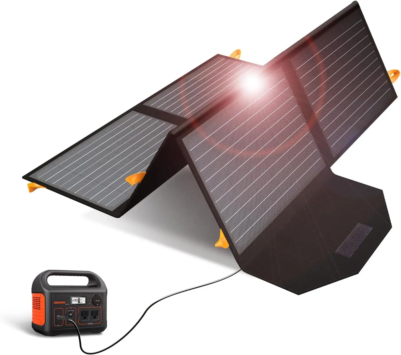 

60W Portable Solar Panels Chargers QC3.0 USB-A USB-C DC5521 8mm Output Foldable IP65 Waterproof Power Emergency Camping