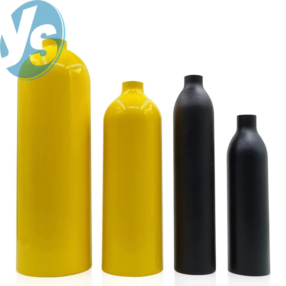 

0.35L-2L Aluminum High Pressure Air Tank, 20MPa Scuba Diving Oxygen Cylinder for Underwater Breathing