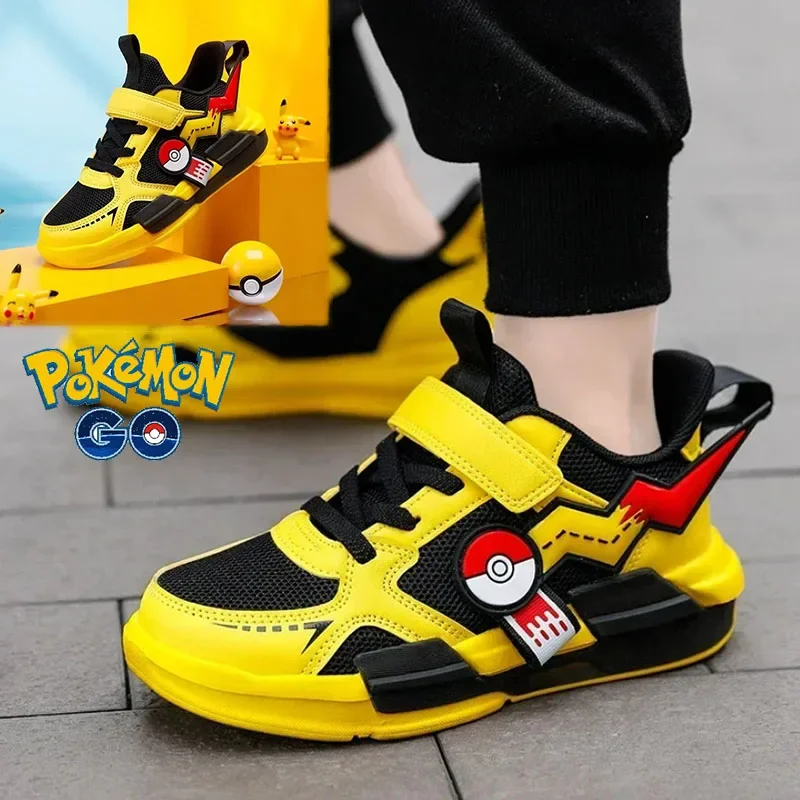 Kids Casual Sneakers Pikachu Cartoon Sneakers for Men and Women Pokémon Student Running Shoes Breathable Light Size EU28-39