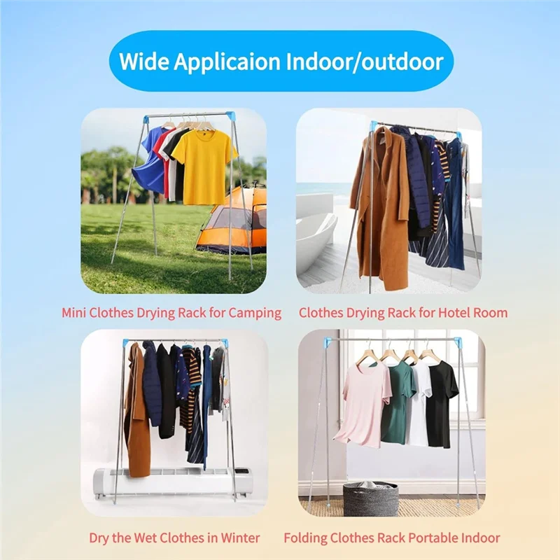 

A74E-Portable Garment Rack Folding Clothes Rack For Travel, Camping, Laundry, Dance For Dance,Travel,Camping, Drying,RV
