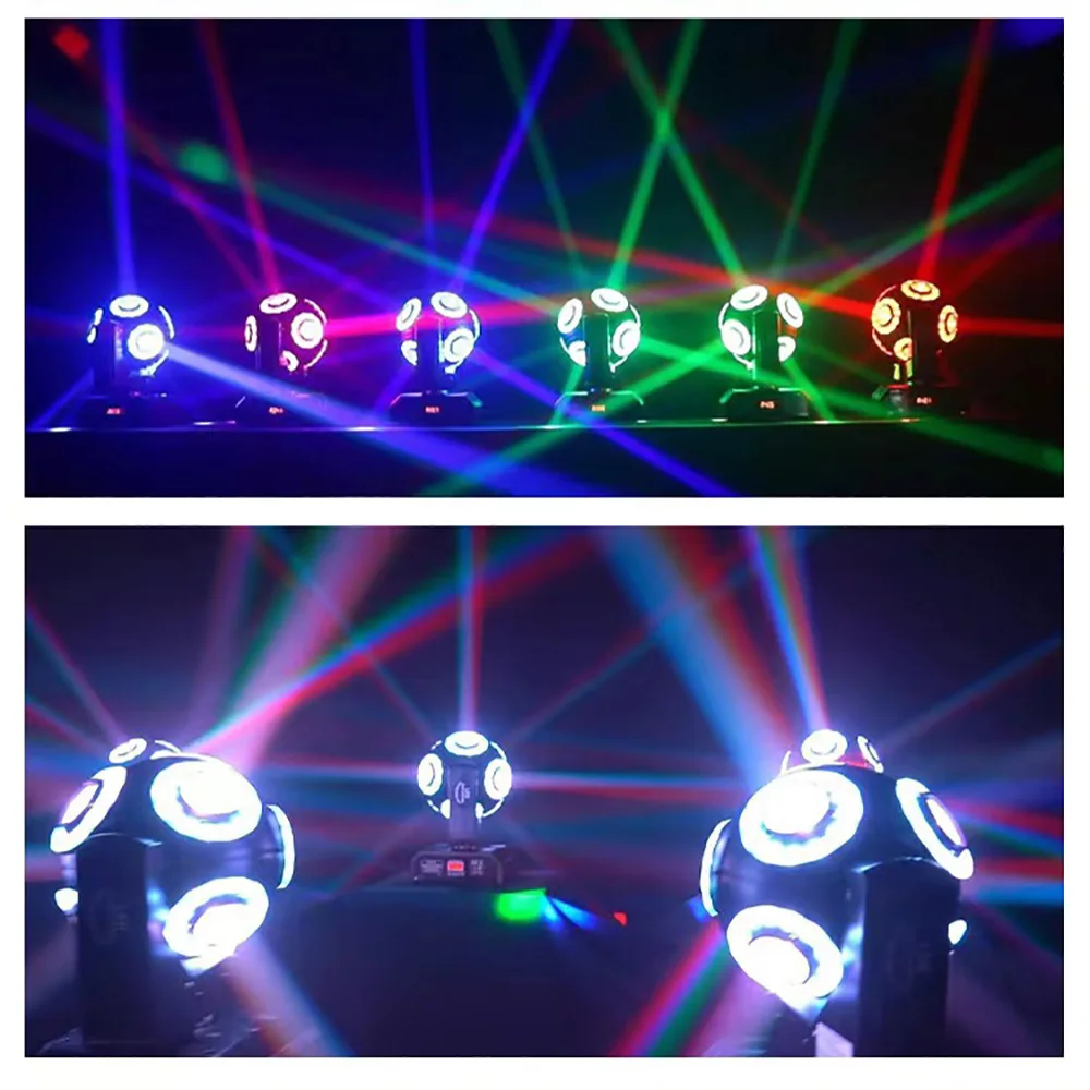 200WMoving Head Light 360°Rotation RGBW Ball Beam Stage Light Christmas DMX512 16CH DJ Lights For Disco Audience Wedding Parties