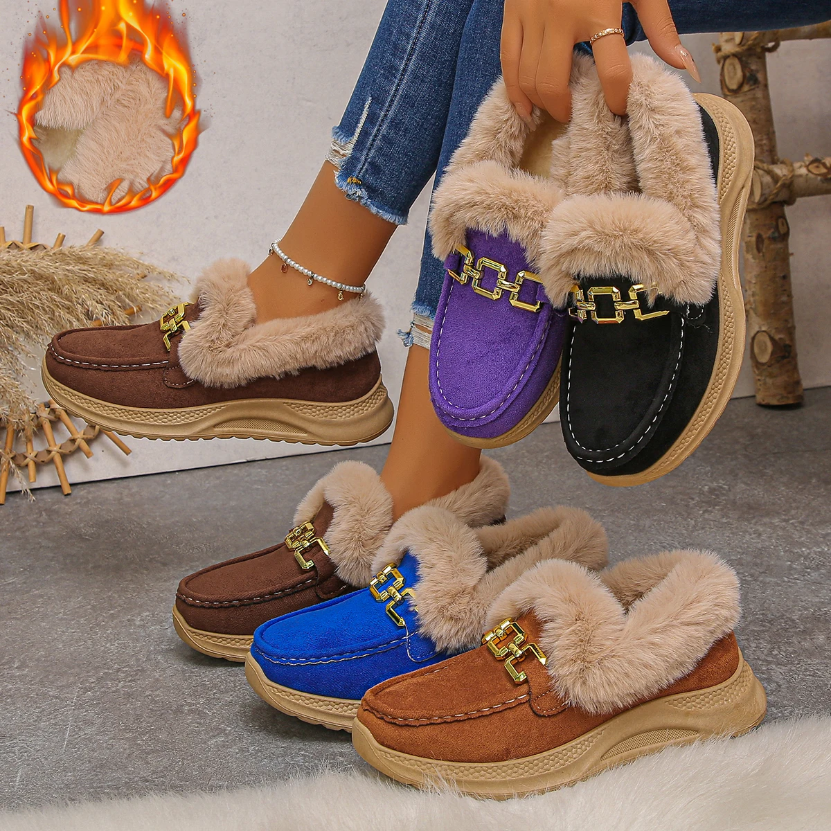 

Зимние сапоги, женские зимние ботинки, короткие бочонки на меху, ботинки на платформе на плоской подошве, большие размеры, женские домашние уличные повседневные кроссовки, ботильоны